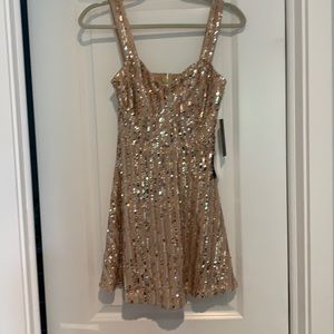 Lulu Salmon Pink Sequence Dress